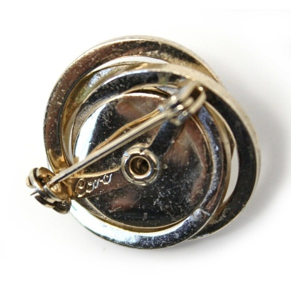 Vintage 2 Matching Coro Signed Pins 1" Swirl Design w Purple Rhinestone -Hey Viv - Picture 3 of 7